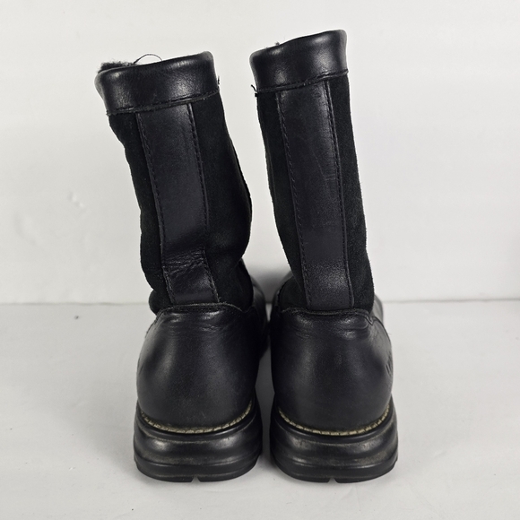 Ugg Womens Black Brooks Shearling Lined Winter Casual Suede and Leather Size 7 - Picture 7 of 14